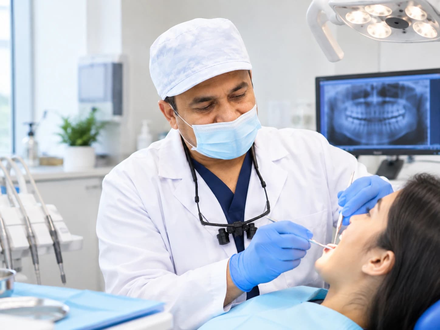 Painless root canal treatment in progress